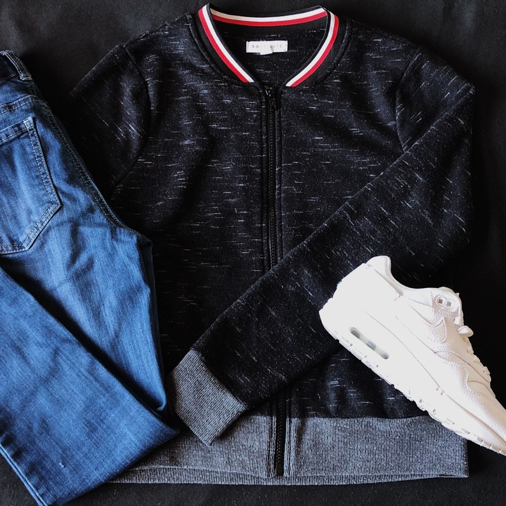 ‼️PRICE DROP‼️ charcoal jersey bomber jacket